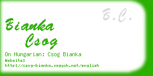 bianka csog business card